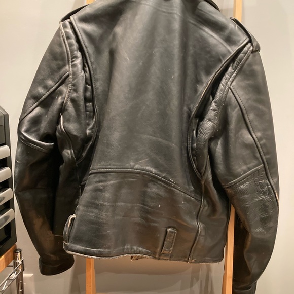 Real thick leather vintage motorcycle jacket (50’s 60’s). - Picture 5 of 6